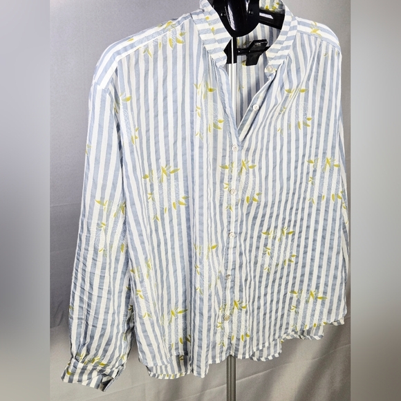 Alix Of Bohemia Kiki Magnolia Stripe Quiet Luxury Boho Tunic, Medium - Picture 4 of 7